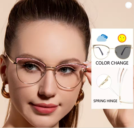 Dámské fotochromatické polarizované sluneční brýle - růžové Dámské fotochromatické polarizované sluneční brýle - růžové